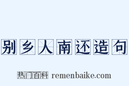 别乡人南还造句是什么意思的图片